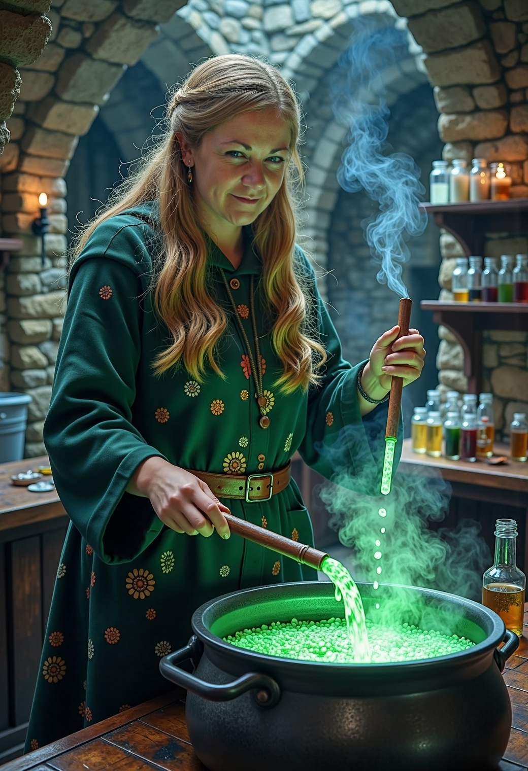 amy773 blue eyed woman brews a complex p-FLUX TRAI